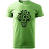Bike lebka - Klasické pánske tričko vyššej gramáže - 4XL ( Trávová zelená ) Bike lebka - Klasické pánske tričko vyššej gramáže - 4XL ( Trávová zelená )