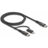 Delock 81170 USB-C USB 2.0 USB-C ® zástrčka USB-C ® zástrčka Apple Lightning konektor 1m černý