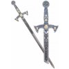 Marto Stříbrný templářský meč s černými lepty na čepeli Marto Stříbrný templářský meč s černými lepty na čepeli