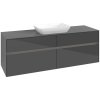 VILLEROY & BOCH Collaro závesná skrinka pod umývadlo na dosku (umývadlo v strede), 4 zásuvky, s LED osvetlením, 1600 x 500 x 548 mm, Glossy Grey, C120B0FP VILLEROY & BOCH Collaro závesná skrinka pod umývadlo na dosku (umývadlo v strede), 4 zásuvky, s LED osvetlením, 1600 x 500 x 548 mm, Glossy Grey, C120B0FP