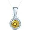 Prívesok This is Love: biele zlato, žltý laboratórny diamant, laboratórne diamanty - TIL-Z01-BR-050-LABYELLOW-B SAVICKI Prívesok This is Love: biele zlato, žltý laboratórny diamant, laboratórne diamanty - TIL-Z01-BR-050-LABYELLOW-B SAVICKI