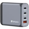 Verbatim GaN 32202, cestovná nabíjačka do siete, USB 3.0, USB C, sivá, 100 W, vymeniteľné vidlice C,G,A Verbatim GaN 32202, cestovná nabíjačka do siete, USB 3.0, USB C, sivá, 100 W, vymeniteľné vidlice C,G,A