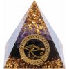 Nefertitis Orgonit pyramída Horovo oko s ametystom a obsidiánom NF45518 - 5 x 5 x 5 cm Nefertitis Orgonit pyramída Horovo oko s ametystom a obsidiánom NF45518 - 5 x 5 x 5 cm