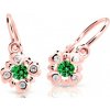 Cutie Jewellery Trblietavé detské náušnice z ružového zlata C2253-10-X-4 zelená Cutie Jewellery Trblietavé detské náušnice z ružového zlata C2253-10-X-4 zelená