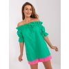 Zelená madeirová romantická blúzka LK-BZ-509355.68P-green L/XL Zelená madeirová romantická blúzka LK-BZ-509355.68P-green L/XL