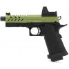 Vorsk Airsoftová pištoľ Hi-Capa 4.3 s kolimátorom, GBB - olivový záver Vorsk Airsoftová pištoľ Hi-Capa 4.3 s kolimátorom, GBB - olivový záver