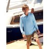 Fruit of the Loom Long Sleeve Polo Shirt svetlomodrá