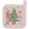Clayre & Eef Béžová detská Chňapka podložka s Luskáčikom a baletkou Pastel Nutcracker 16 x 16 cm