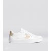SALVAS White Leather Shifting Sand Logo Sneaker SALVAS White Leather Shifting Sand Logo Sneaker
