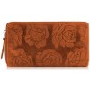 Paolo Peruzzi Dámska kožená peňaženka s kvetmi RFID | oranžová T-115-HOR Paolo Peruzzi Dámska kožená peňaženka s kvetmi RFID | oranžová T-115-HOR