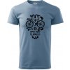 Bike lebka - Klasické pánske tričko vyššej gramáže - M ( Denim ) Bike lebka - Klasické pánske tričko vyššej gramáže - M ( Denim )