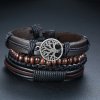 B-TOP Pánsky kožený 4 dielny náramok STROM ŽIVOTA B-TOP Pánsky kožený 4 dielny náramok STROM ŽIVOTA