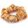 Saténová scrunchie gumička do vlasů / náramek srdce - 16 zlatá sv. Saténová scrunchie gumička do vlasů / náramek srdce - 16 zlatá sv.