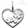 Adanito BRP1041S Zlatý prívesok srdce so štvorlístky z bieleho zlata