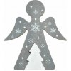 Drevený anjel, šedo-biely, 19 cm Drevený anjel, šedo-biely, 19 cm