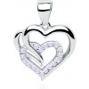 Olivie Strieborný prívesok LEVANDUĽOVÉ SPOJENÉ SRDCIA 3065