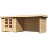 KARIBU ASKOLA 3 drevený domček + prístavok 280 cm vrátane zadnej a bočnej steny (77727) 497 x 217 cm, natur LG3240 KARIBU ASKOLA 3 drevený domček + prístavok 280 cm vrátane zadnej a bočnej steny (77727) 497 x 217 cm, natur LG3240