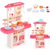 MultiStore 65T-2 Detská kuchynka so zvukmi, LED svetlami, drezom, 10 doplnkov, ružová
