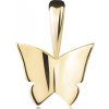 Šperky eshop - Ligotavý prívesok zo žltého 14K zlata - malý zrkadlovolesklý motýlik GG123.03 Šperky eshop - Ligotavý prívesok zo žltého 14K zlata - malý zrkadlovolesklý motýlik GG123.03