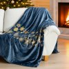 EUROFIRANY VIANOČNÁ FLEECE DEKA JOY3 150X200 TMAVOMODRÁ