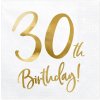PartyDeco servítky 30 rokov zlaté 33cm PartyDeco servítky 30 rokov zlaté 33cm