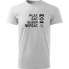 Play Eat Sleep Repeat game - Klasické pánske tričko vyššej gramáže - 3XL ( Svetlosivý melír ) Play Eat Sleep Repeat game - Klasické pánske tričko vyššej gramáže - 3XL ( Svetlosivý melír )