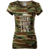Queens are born in 1976 - Dámske maskáčové tričko - XL ( Hnedý maskáč ) Queens are born in 1976 - Dámske maskáčové tričko - XL ( Hnedý maskáč )