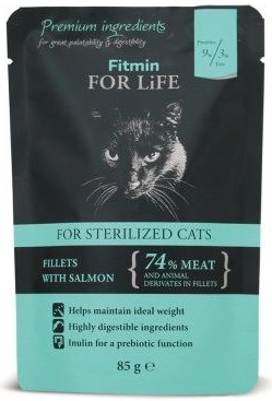 Fitmin For Life Lososová pre mačky 85 g