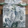 Takoy Behúň na stôl bielo-fialový 40x140 cm zamatový DAVOS zdobený potlačou exotických listov DESIGN 92-HF-468253 | 40 x 140 cm Takoy Behúň na stôl bielo-fialový 40x140 cm zamatový DAVOS zdobený potlačou exotických listov DESIGN 92-HF-468253 | 40 x 140 cm