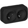 Dvojzásuvka ToDo 2x2P+E, 16A/230VAC, IP20, čierna, 10 ks Dvojzásuvka ToDo 2x2P+E, 16A/230VAC, IP20, čierna, 10 ks