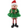 GEROMA Vianočné dekorácie škriatok dievča látkový zeleno-červený 19,5 cm