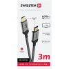 SWISSTEN Nylon HDMI kábel, 4K 60Hz, 3m, čierny SWISSTEN Nylon HDMI kábel, 4K 60Hz, 3m, čierny