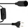 Kabel napájecí s paticí E27, vypínač, vidlice Kabel napájecí s paticí E27, vypínač, vidlice