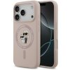 Karl Lagerfeld Liquid Silicone Karl and Choupette MagSafe zadný kryt pre iPhone 17 Pro Pink
