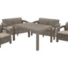 Keter Corfu Fiesta set dve dvojsedačky + dve kreslá + stôl cappuccino grafitový | cena za ks Keter Corfu Fiesta set dve dvojsedačky + dve kreslá + stôl cappuccino grafitový | cena za ks