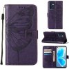 Peňaženkové kožené puzdro Embossed Butterfly na Oppo Reno 7 5G - Tmavá fialová Peňaženkové kožené puzdro Embossed Butterfly na Oppo Reno 7 5G - Tmavá fialová