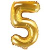 Balón fóliový 35cm - číslo 5, zlatý Balón fóliový 35cm - číslo 5, zlatý