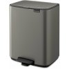 Brabantia Sivý pedálový oceľový odpadkový kôš 12 l Bo