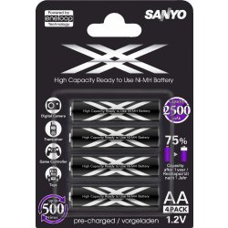 Batéria Sanyo Eneloop 2500mAh AA 4ks HR-3UWX