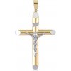 Lillian Vassago Prívesok latisnký kríž s Ježišom z kombinovaného zlata LLV06 GP108