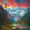 Norimpex Diamantové maľovanie Západ slnka v horách 30 x 40 cm