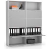 PLAN Široký kancelársky policový regál LAYERS, 6 boxov, 1582 x 400 x 1905, biela / sivá PLAN Široký kancelársky policový regál LAYERS, 6 boxov, 1582 x 400 x 1905, biela / sivá