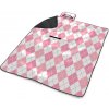 Sablio Plážová deka Ružové a biele kosoštvorčeky: 200x140 cm Sablio Plážová deka Ružové a biele kosoštvorčeky: 200x140 cm