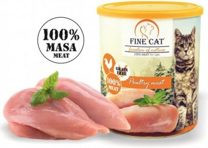 Fine Cat pro kočky DRŮBEŽ 100% MASA 800 g