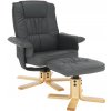 Relaxačné kreslo s podnožou, tmavosivá, LERATO Relaxačné kreslo s podnožou, tmavosivá, LERATO