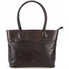Made In Italy dámska kožená kabelka tmavohnedá