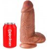 King Cock 9 Chubby dildo so semenníkmi a prísavkou tmavá prírodná 23 cm
