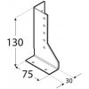 Domax Trámová papuča WBD 140 delená 50 x 140 x 75 x 2 mm ľavá Domax Trámová papuča WBD 140 delená 50 x 140 x 75 x 2 mm ľavá