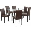 Jedálenský set Cadiz 6+1 bielo-hnedý Jedálenský set Cadiz 6+1 bielo-hnedý