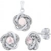 Silvego SILVEGO Strieborná súprava šperkov ROSALYN - náušnice a prívesok s pravým Ruženínom a Brilliance Zir JJJS0088RO Silvego SILVEGO Strieborná súprava šperkov ROSALYN - náušnice a prívesok s pravým Ruženínom a Brilliance Zir JJJS0088RO